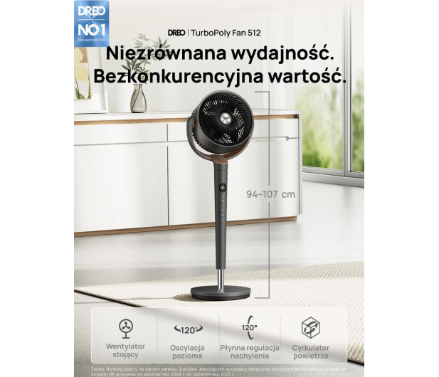 DREO Wentylator Dreo TurboPoly™ Fan 512 - 1549955 - zdjęcie 9
